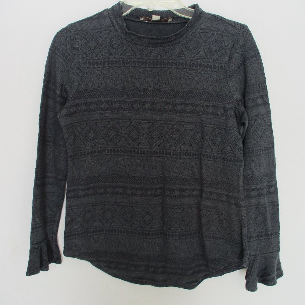 Loft Gray Open Knit Top Size Small Petite